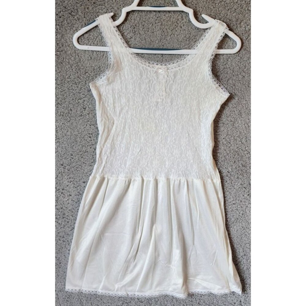 Vintage Her Majesty Women's Sleeveless Lace/Satin Slip Dress Balletcore Size XS